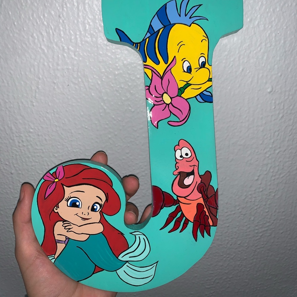 Disney The Little Mermaid Handpainted Letter “J”